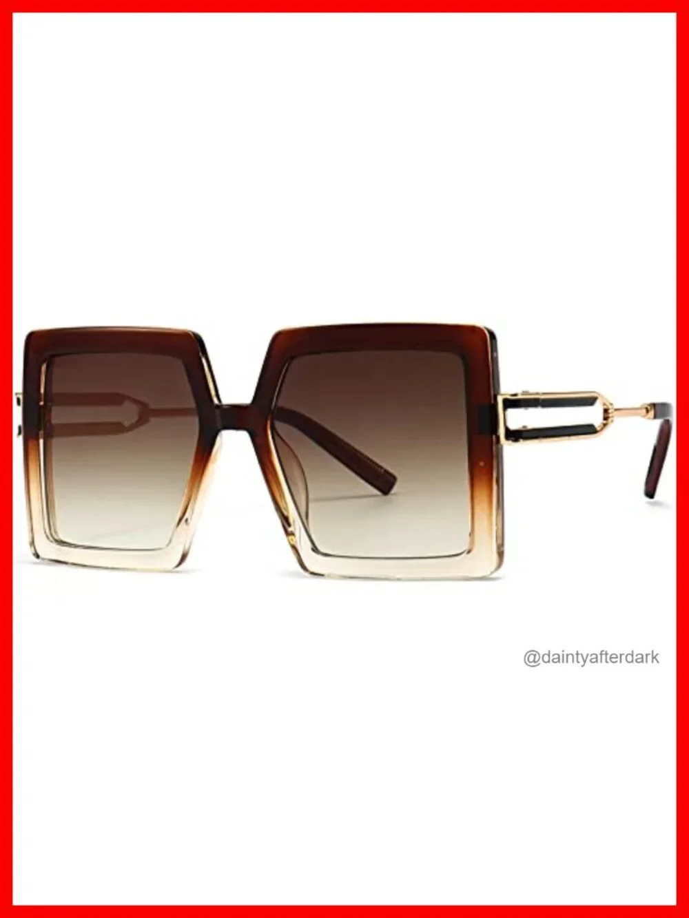 Oversized Square Sunglasses UV400 Protection Retro Design